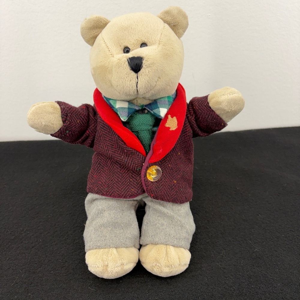 Starbucks 2017 Bearista Bear 109th Edition Burgundy Herringbone Blazer Plush Toy